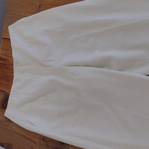 Talbots Petites Stretch Vintage White Wide Leg Lined Pants Size 10p - Picture 5 of 14